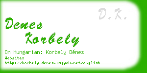 denes korbely business card